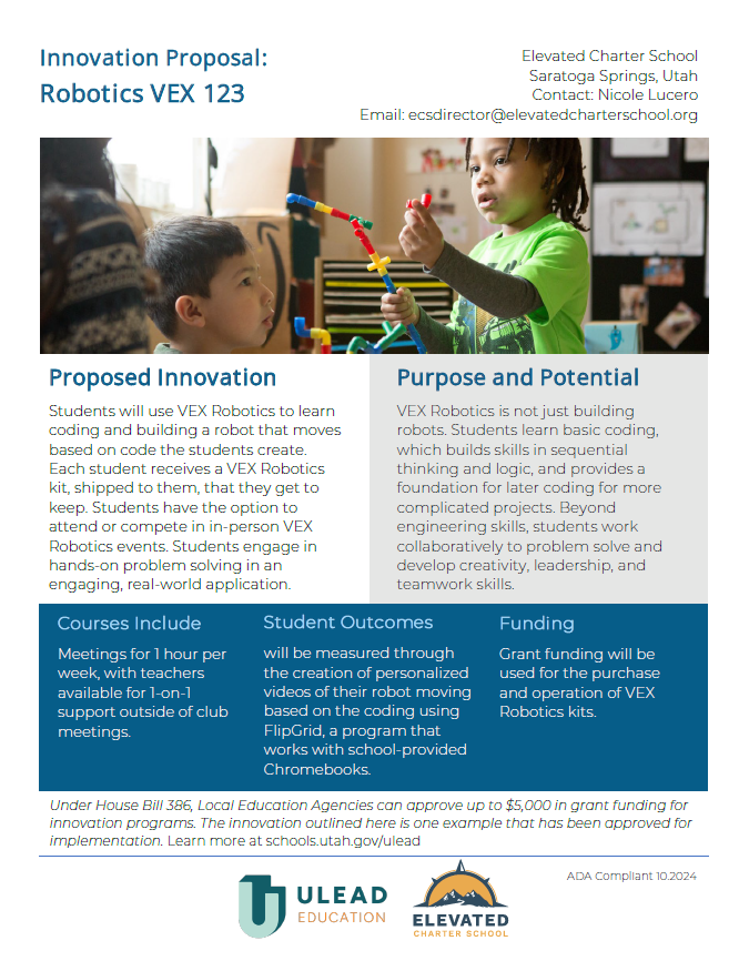 Robotics Vex 123 Innovation Proposal pdf thumnail